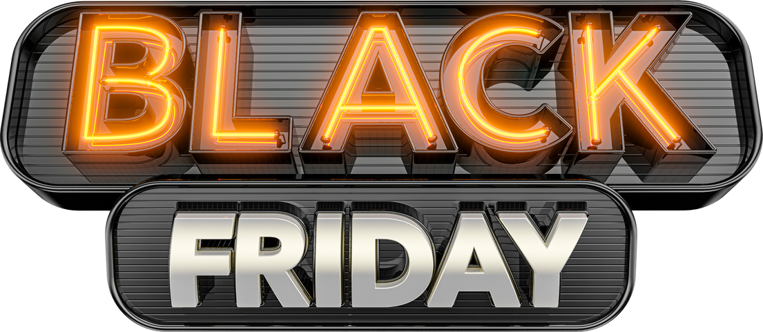 Label Black Friday Neon in 3d render