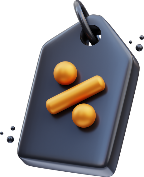 Black Friday discount label 3d illustration, 3d rendering